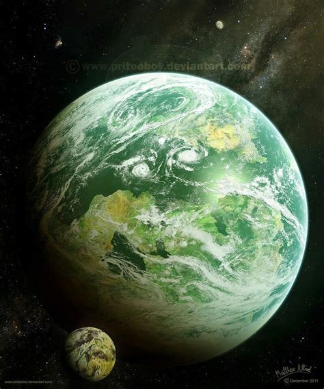 Green Planet Space Planets Cosmos Art Planets Art