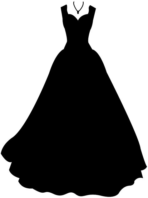 Wedding Gown Silhouette Free Vector Silhouettes