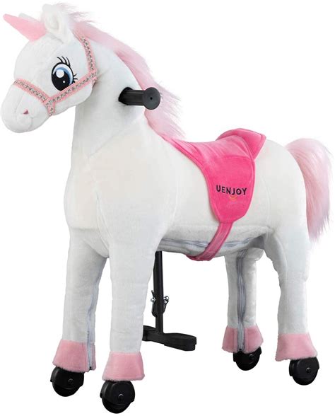 Uenjoy Kids Ride On Unicorn Toy Mechanical Walking Action Animal For