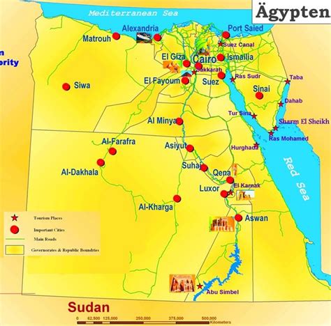 Karte Von Ägypten Mit Die Urlaubsorten Urlaubsorte Ägypten Urlaub
