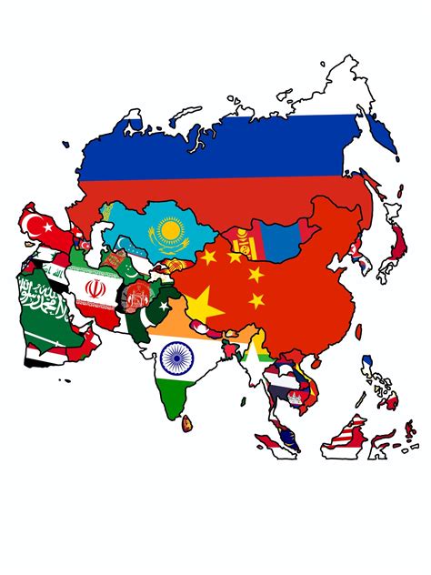Asia Flag Map Asia Map Asian Flags Asian Maps
