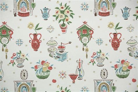 1950s Kitchen Vintage Wallpaper Vintage Wallpaper Patterns Kitchen