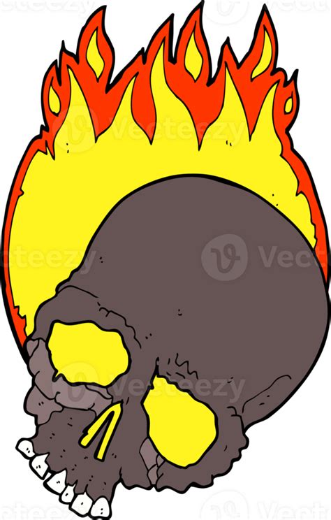 Cráneo Ardiente De Dibujos Animados 45290277 Png