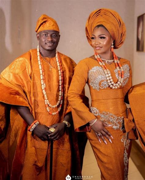 Nigeria African Traditional Bride And Groom Wedding Set Etsy Uk Yoruba Bride African