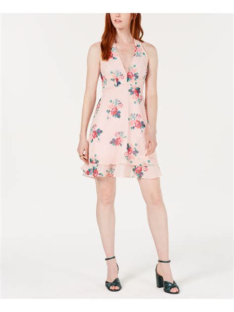 19 Cooper Womens Floral Swiss Dot Casual Dress Pink Xl