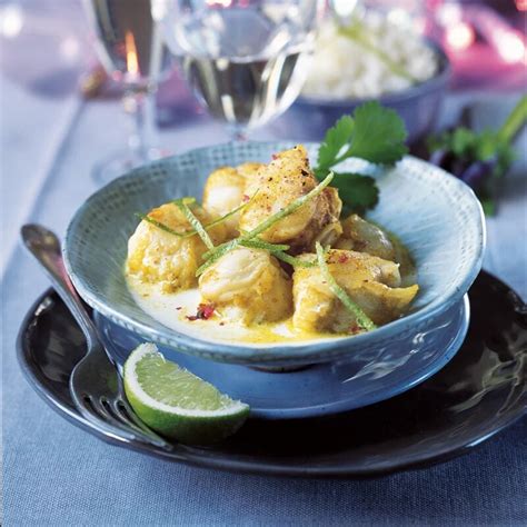 Recette lotte au curry et lait de coco