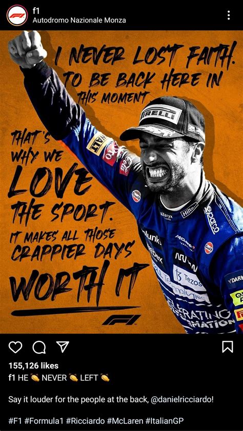 Formula 1 Poster On Instagram About Ricciardos Win Rformula1