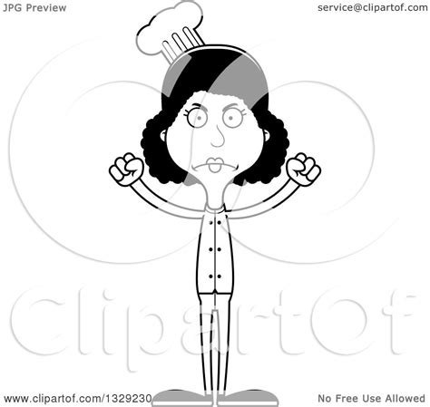 Picture of cartoon chef outline / monochrome outline cartoon chef stirring a mixture in a bowl stock photo picture and royalty free image image 146948676 : Lineart Clipart of a Cartoon Black and White Angry Tall Skinny Black Woman Chef - Royalty Free ...