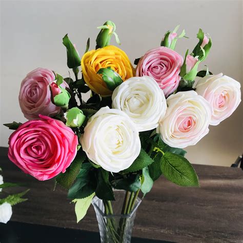 v570 high quality new silk artificial handmade flower 3d large long stem real touch latex white