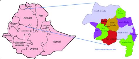 Map Of Ethiopia Showing The Relative Location Of Amhara Regional State