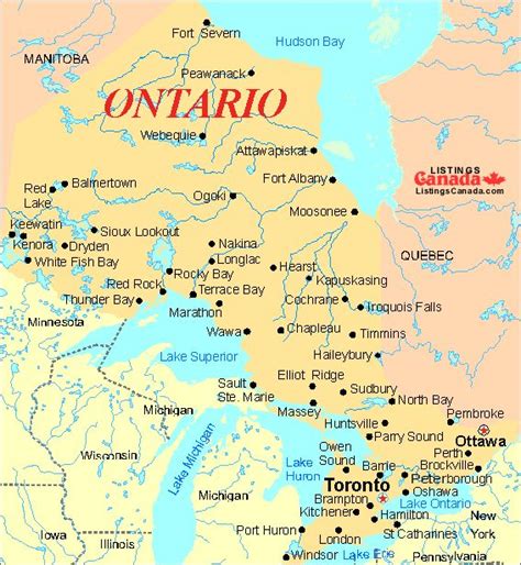 Towns And Cities In Ontario Ontario Map Ontario City Ontario