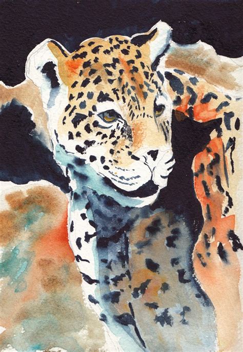 Bunnys Artwork Leopard Watercolor Painting