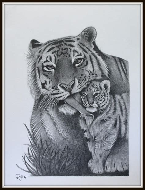 Tiger Mother And Cub By Ingelammers On Deviantart