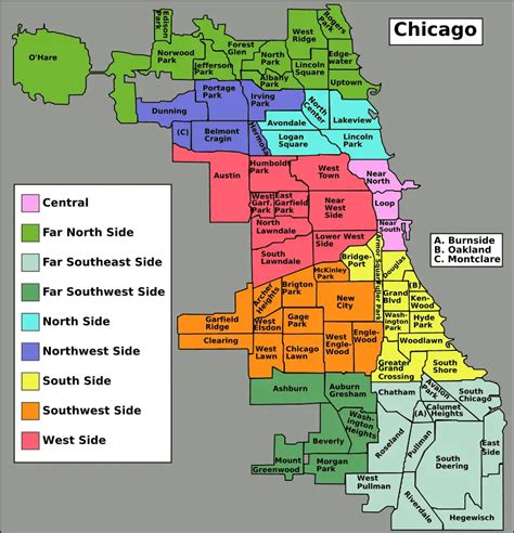 Chicago Map Area Zip Code Map