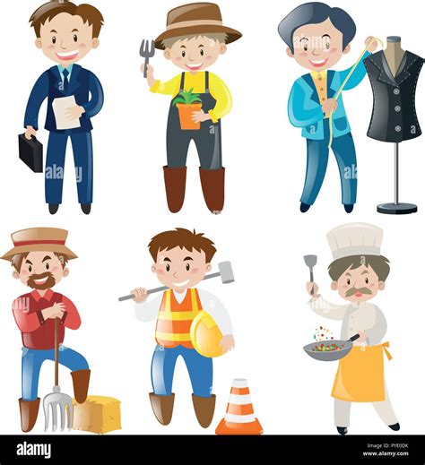 People Doing Different Kinds Of Jobs Illustration Stock Vector Image