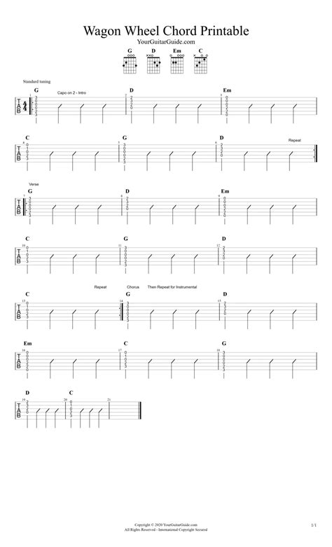 Wagon Wheel By Darius Rucker Chords Easy Lesson YourGuitarGuide Com