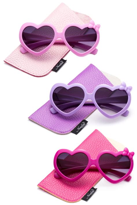 Newbee Fashion Girls Heart Sunglasses With Bow Cute Heart Shaped
