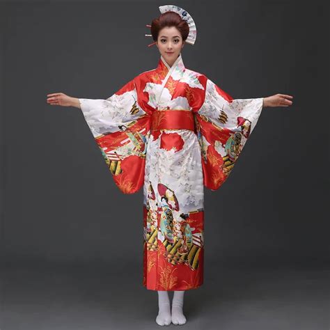 Hot Sale Fashion Women Kimono Yukata Haori With Obi Navy Blue Japanese Style Evening Party Dress