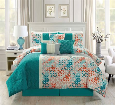 Shop for turquoise comforter sets full online at target. Amazon.com: Modern 7 Piece Quilted Bedding Turquoise Blue ...