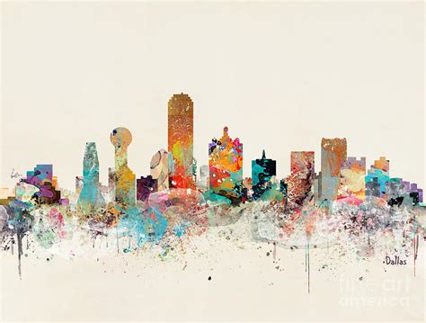 Dallas Texas Skyline Painting By Bri Buckley