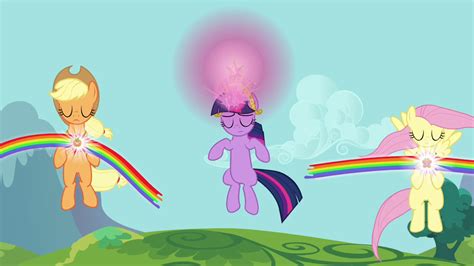 Applejack Fluttershy And Twilight Using Elements S03e10