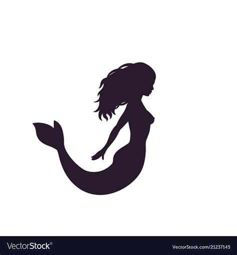 Mermaid Silhouette Isolated On White Vector Illustration Eps 10 File Easy To Edit Download A