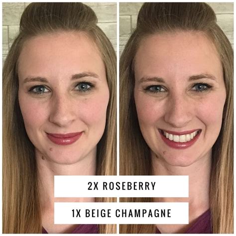 Lipsense Roseberry With Beige Champagne Two Layers Roseberry One