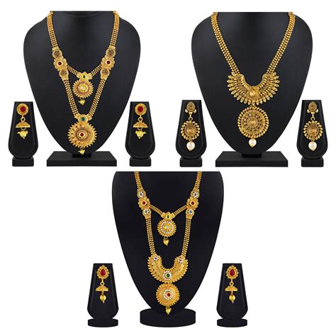 buy asmitta traditional jalebi design gold plated set of 3 matinee