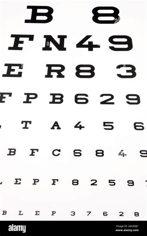 Board For Eye Test Stock Photo Alamy