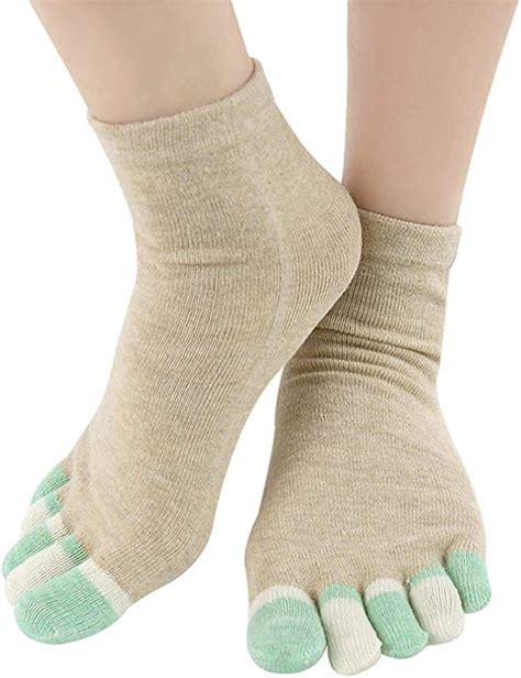 Healifty 5 Toe Socks Five Finger Cotton Socks Breathable Athletic Running Socks For Yoga Pilates