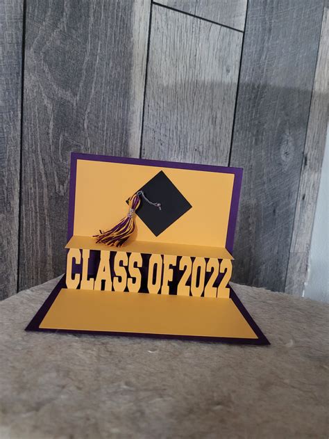 Graduation Card Custom To Year Name And School Colors Etsy