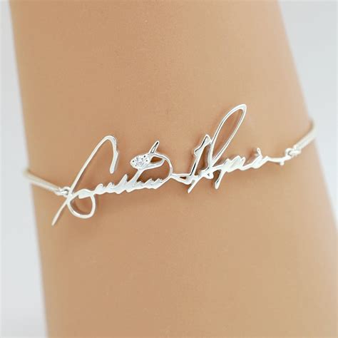 Custom Handwriting Bracelet With Signature Actual Handwriting Etsy