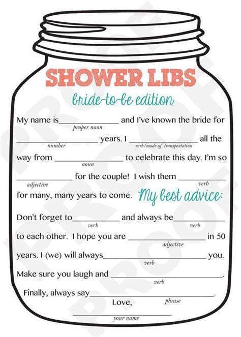 She has a shifting, ad lib jingle. Best free printable wedding mad libs template | Derrick ...