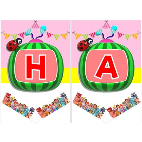 Free happy birthday banner printable (16 unique banners for your party) | parties made personal. Bunting Banner - Cocomelon - Happy Birthday | Shopee Singapore