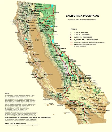 List Of Highest Mountains In California Ericvisser