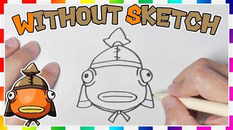 3d optical illusion on paper with our drawings. How to draw Fortnite | Fishstick | easy drawing step by ...