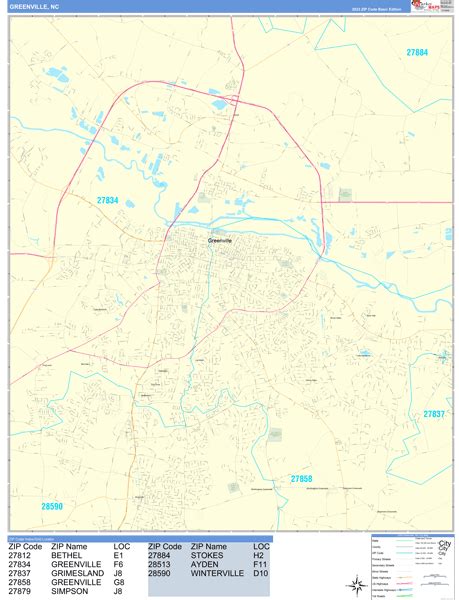 Wall Maps Of Greenville North Carolina