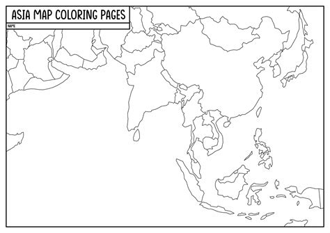 Asia Map Coloring Page Images And Photos Finder