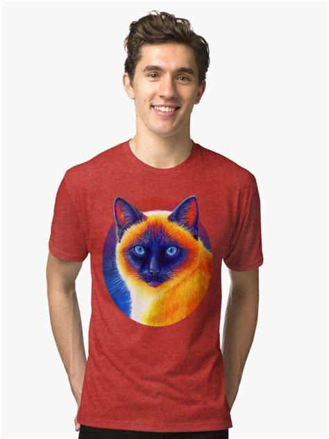 Jewel Of The Orient Colorful Siamese Cat Tri Blend T Shirt By Rebecca