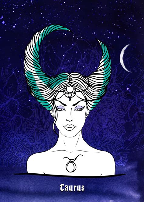 Zodiac Taurus Poster By Moon Calendar Studio Displate