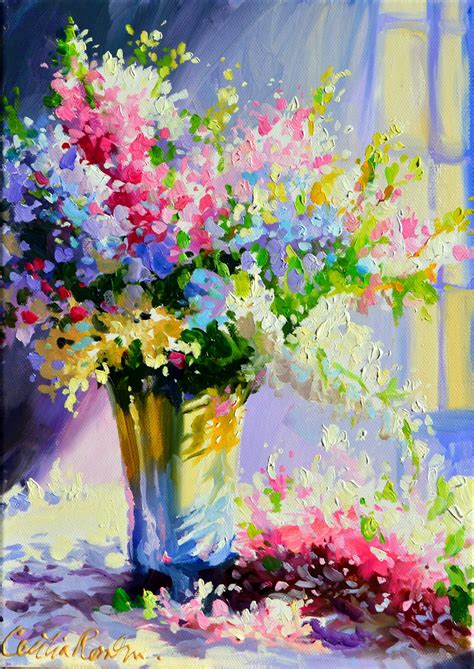Original Oil Painting Of Summer Bouquet Still Life Painting Flowers