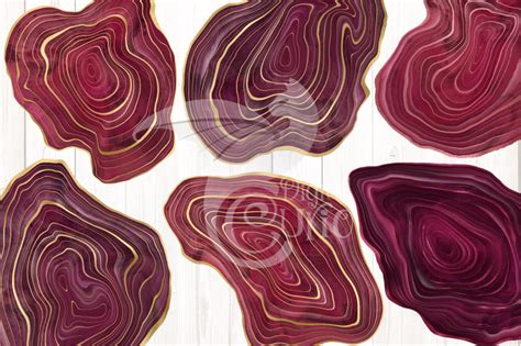 Watercolor Burgundy Agate Clip Art By Digital Curio Thehungryjpeg