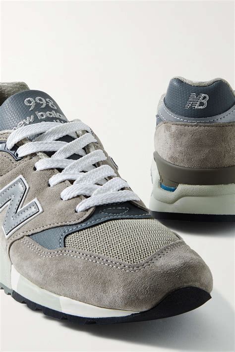 New Balance Made In Usa 998 Core Rubber Trimmed Leather Mesh And Suede Sneakers Net A Porter