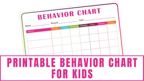 Printable Behavior Chart For Kids Freebie Finding Mom