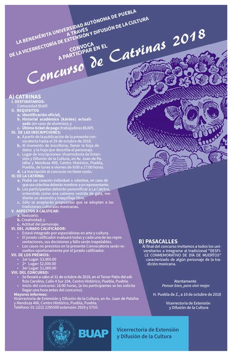 Concurso De Catrinas 2018 Benemérita Universidad Autónoma De Puebla