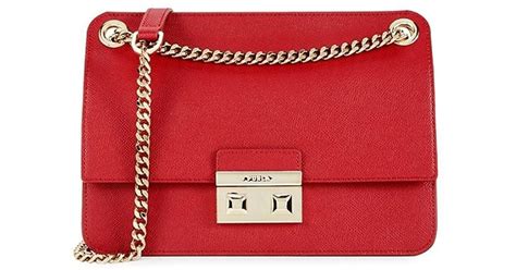 Furla Bella Small Leather Crossover Bag In Red Lyst