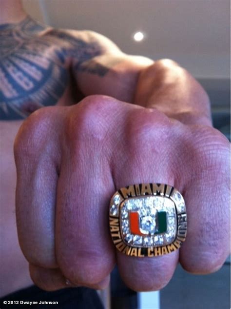 Miami Hurricanes Dwayne The Rock Johnsons National Championship Ring