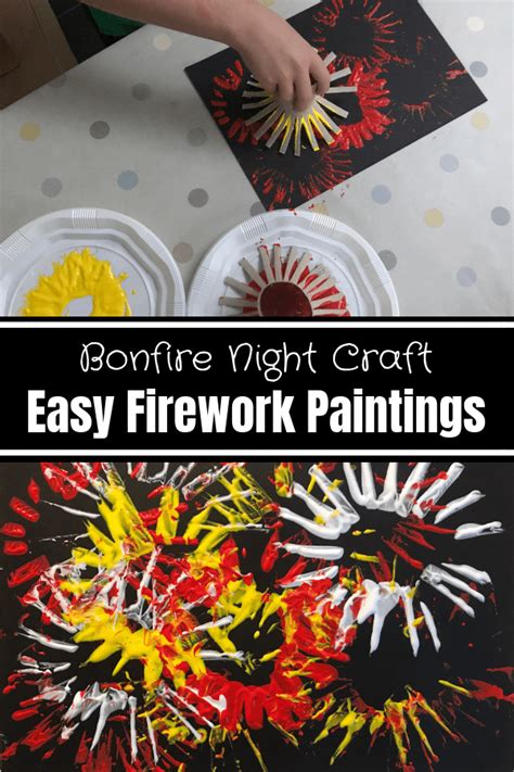 Bonfire Night Craft Easy Firework Paintings Hodgepodgedays How To