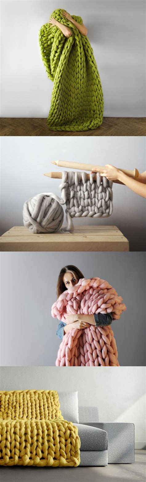Chunky Knits By Anna Mo Incorporate Enormous Stitches To Comfortably