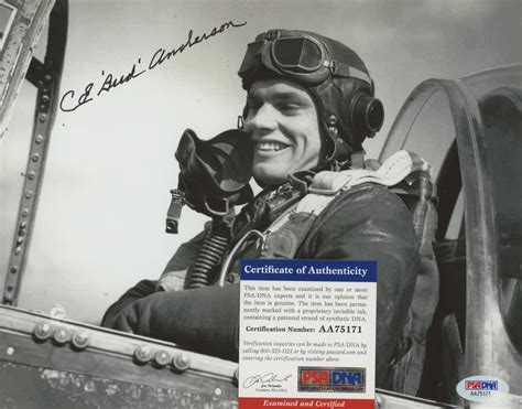 Bud Anderson Signed Wwii 8x10 Photo Psa Coa Pristine Auction